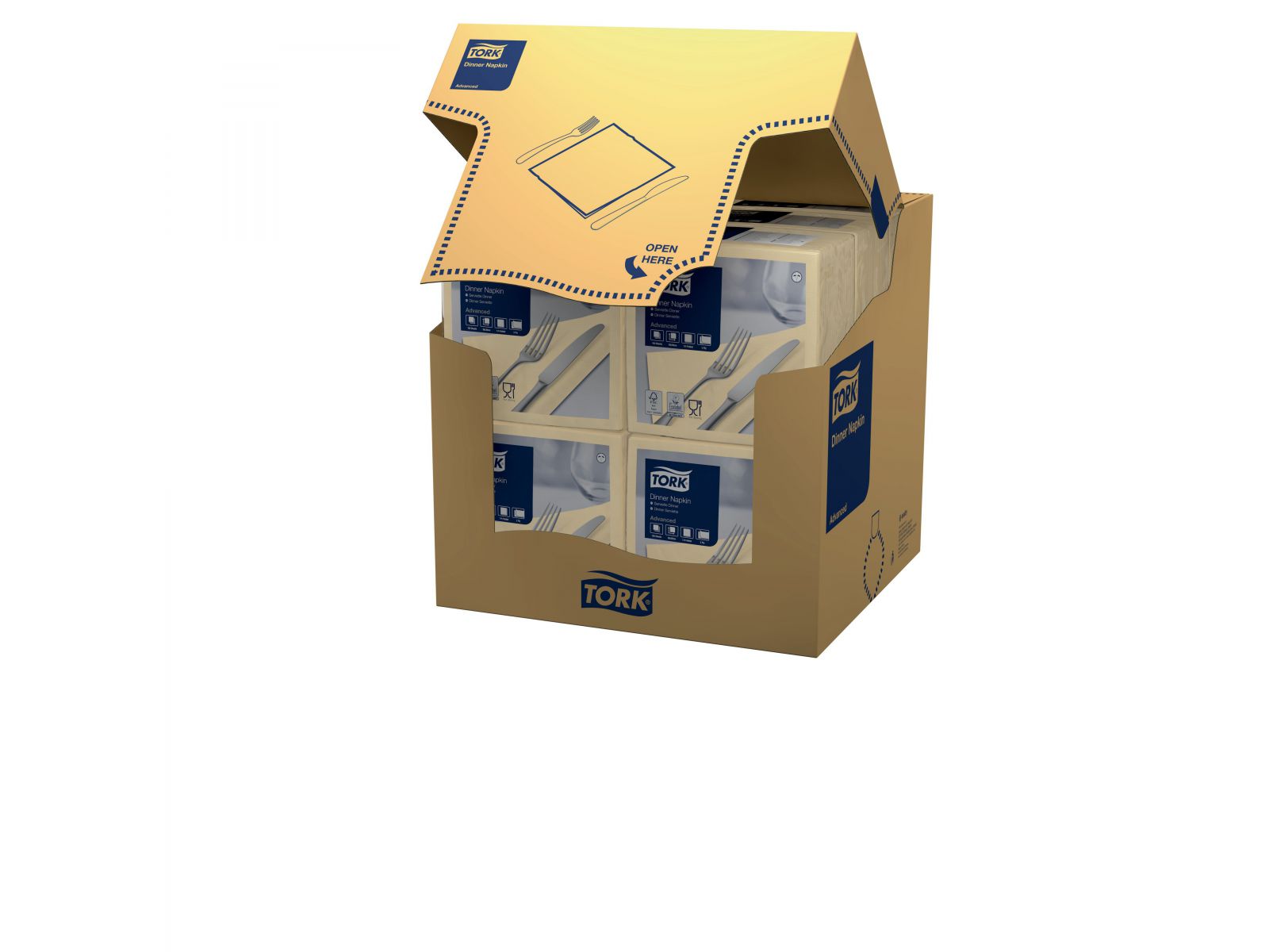 Serwetka 39x39 TORK 478747 Piaskowa Karton 1800 serwetek (12 x 150) Składana 1/4